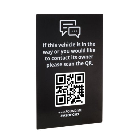 Reversible vehicle QR tag